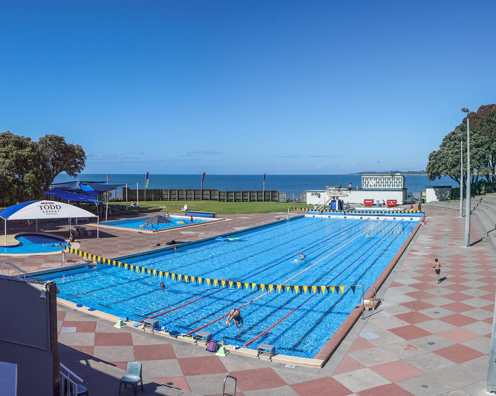 Outdoor pools.