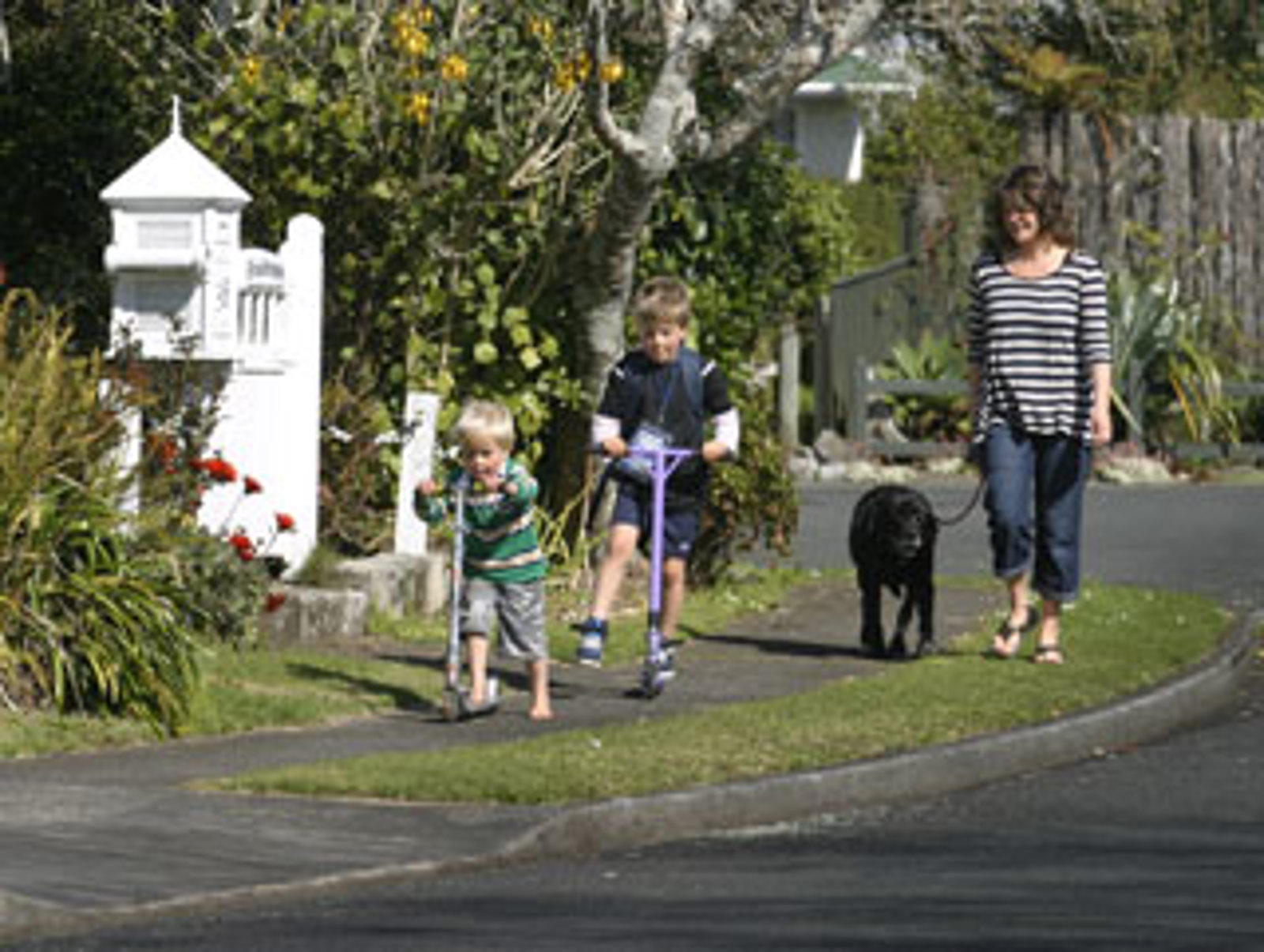 family walking