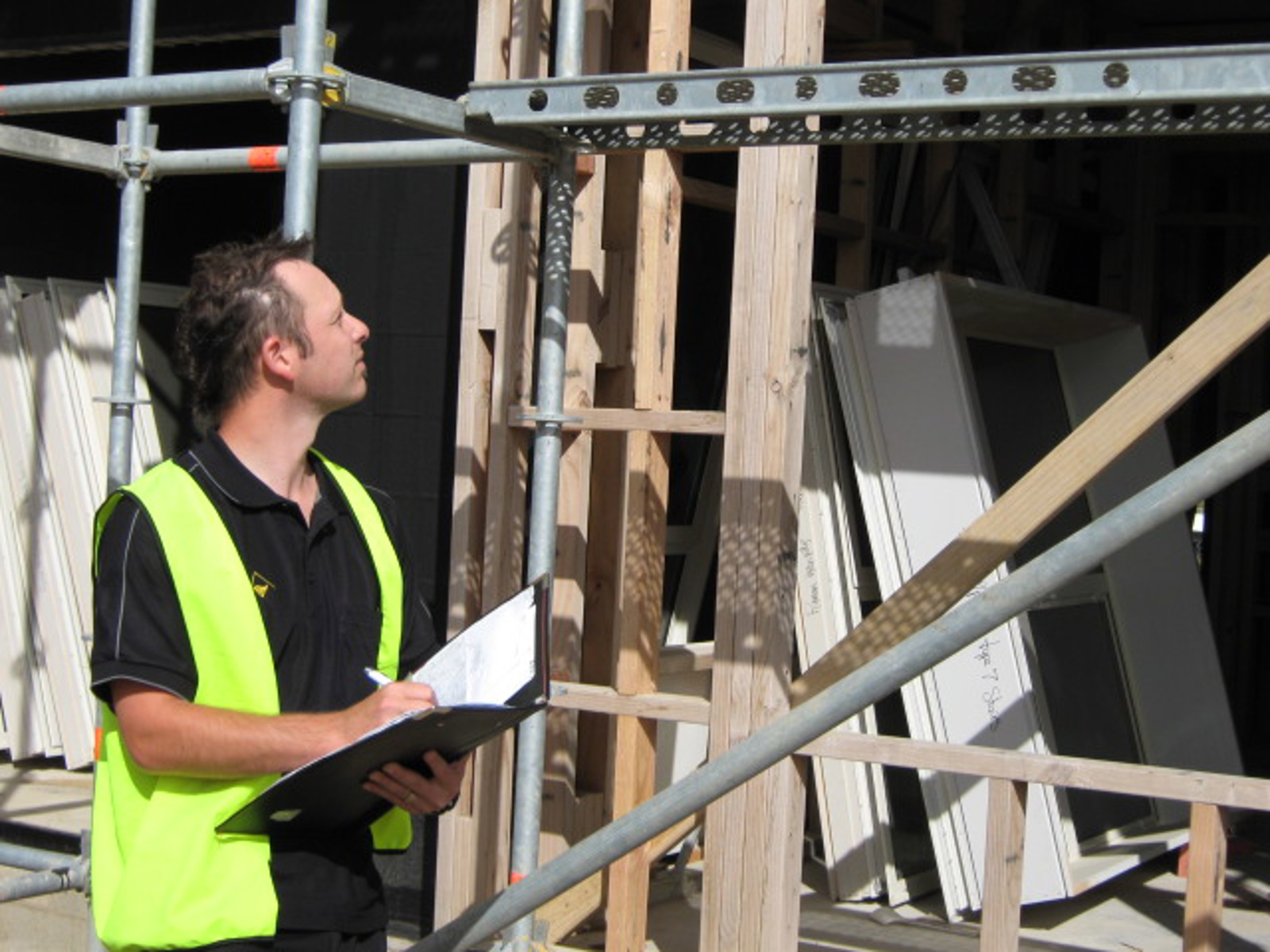 Building inspector on site