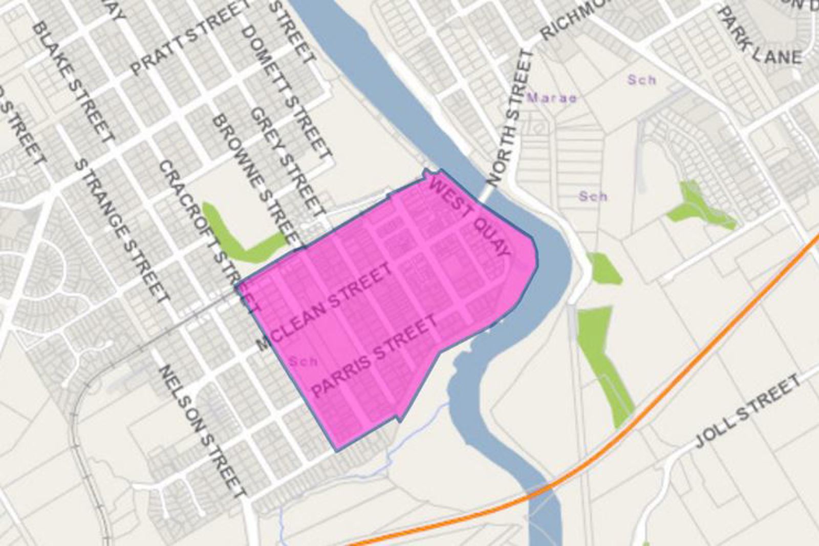 Alcohol ban map of Waitara