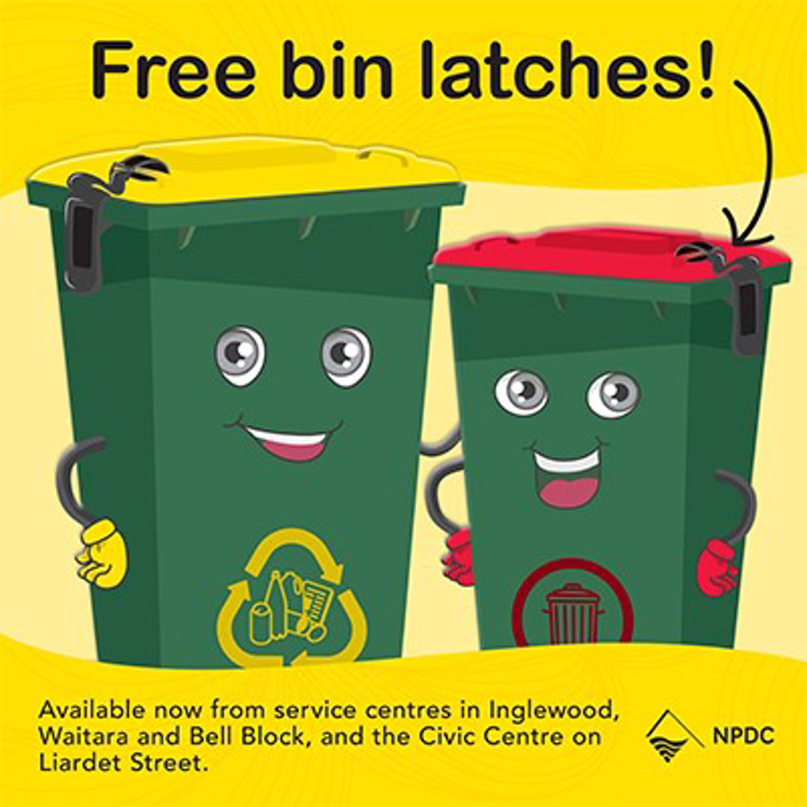 Free bin latches