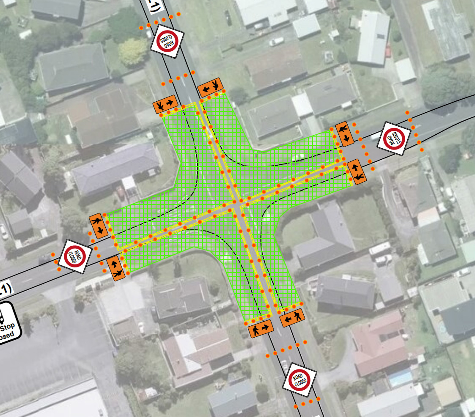 Map showing pedestrian access during the construction period.